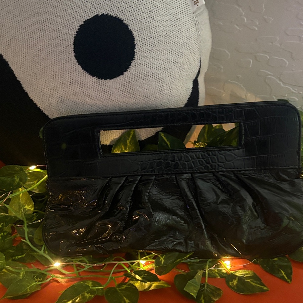 Express Black Textured Clutch